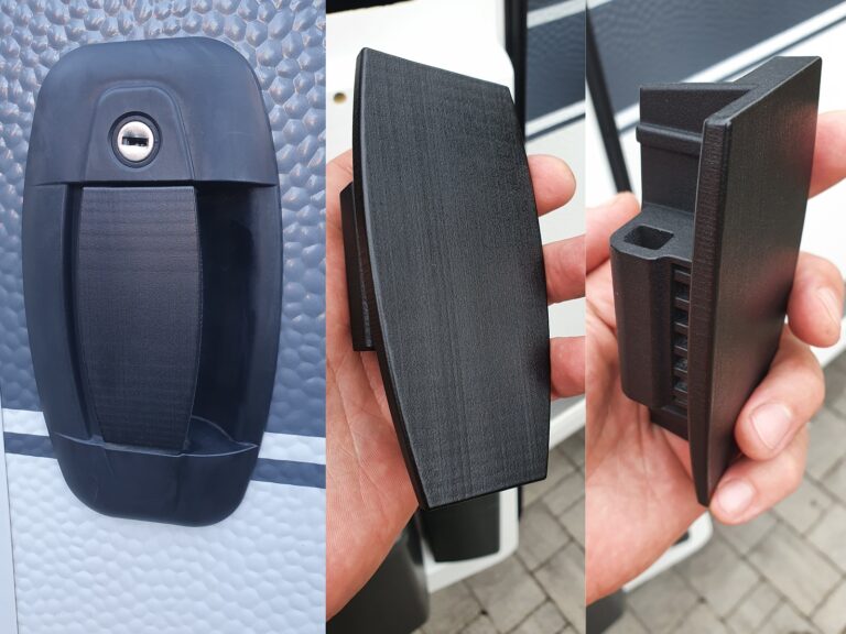 Nové madlo bylo výhodně vytisknuto z práškového nylonu na 3D tiskárně Formlabs Fuse 1